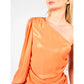 Chic Orange Laminated Blouse - SEHABRANDS