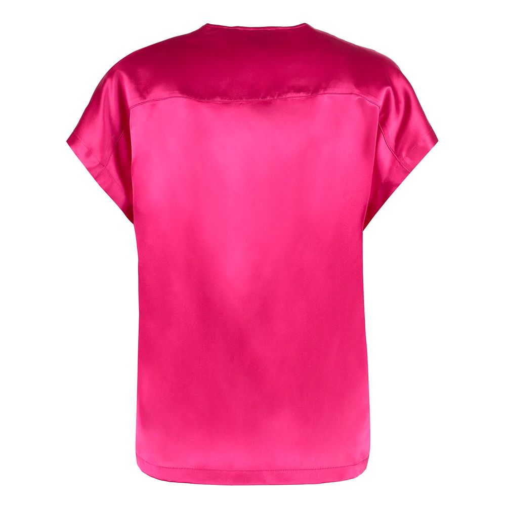 Elegant Fuchsia Silk Blend Blouse - SEHABRANDS