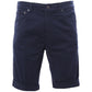 Chic Dark Blue Stretch Cotton Shorts - SEHABRANDS