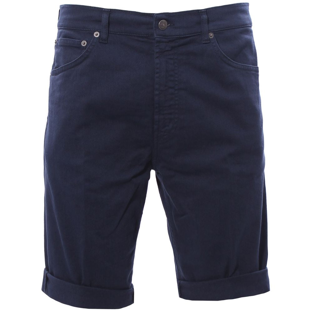 Chic Dark Blue Stretch Cotton Shorts - SEHABRANDS