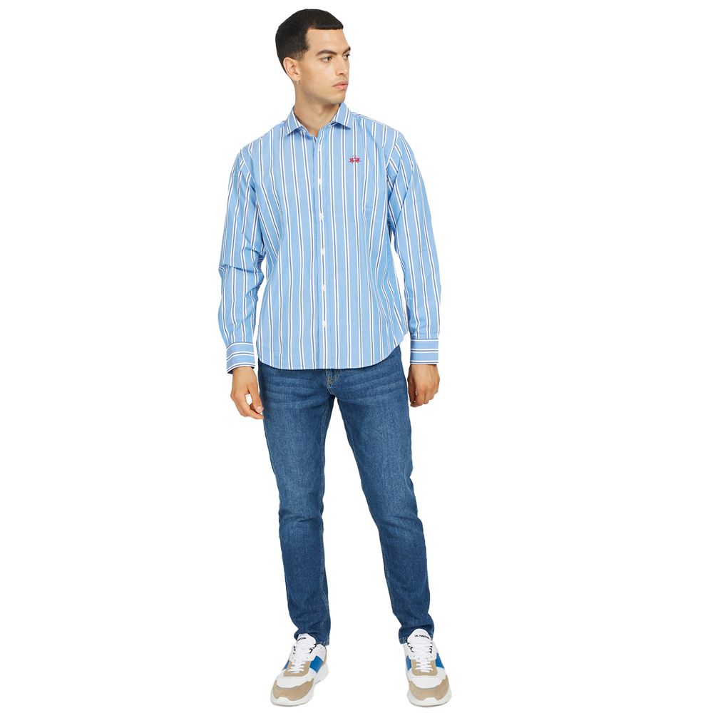 Elegant Striped Cotton Poplin Shirt - SEHABRANDS