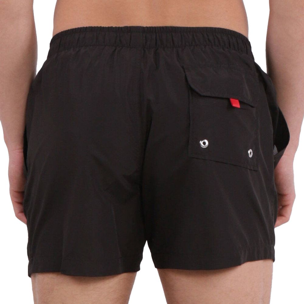 Sleek Black Drawstring Swim Boxers - SEHABRANDS