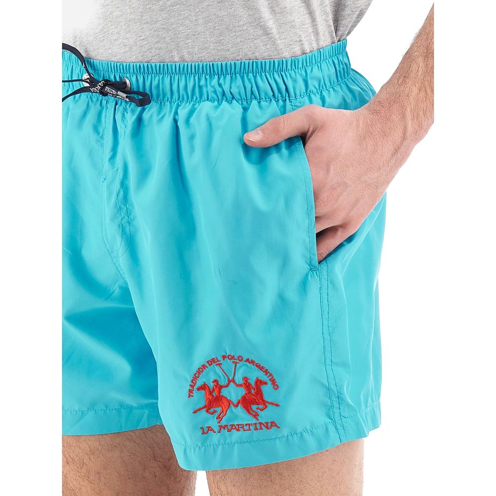 Elegant Light Blue Men's Swim Shorts - SEHABRANDS