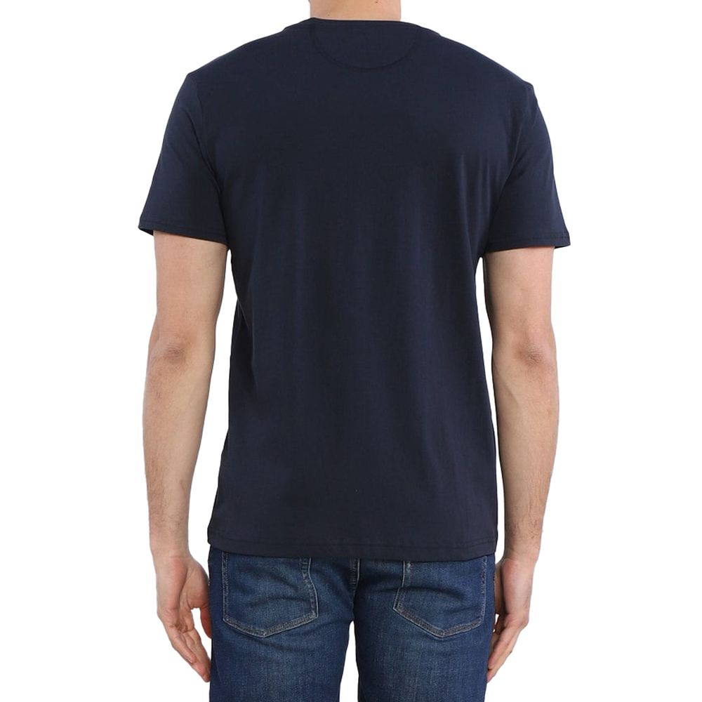 Crew Neck Graphic Jersey Tee - Refined Blue Cotton - SEHABRANDS