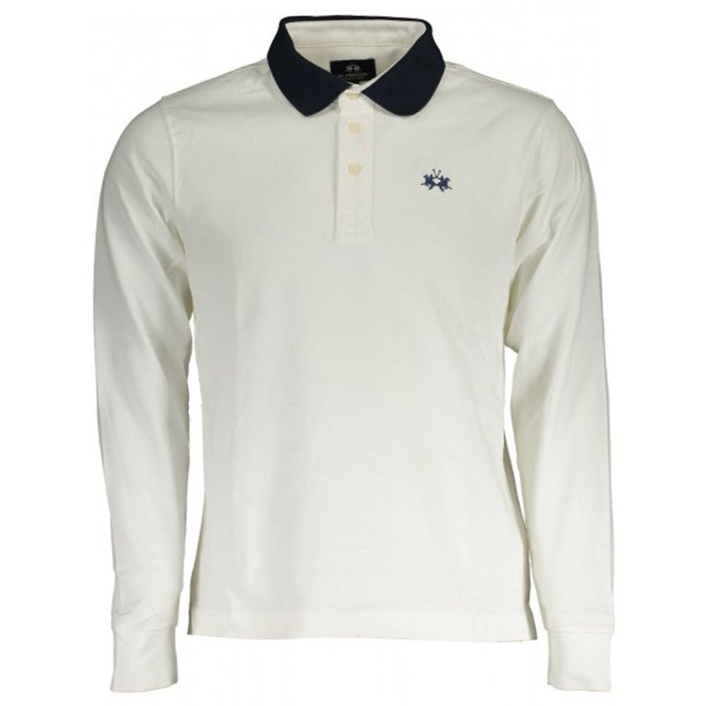 Elegant Embroidered White Jersey Polo Shirt - SEHABRANDS