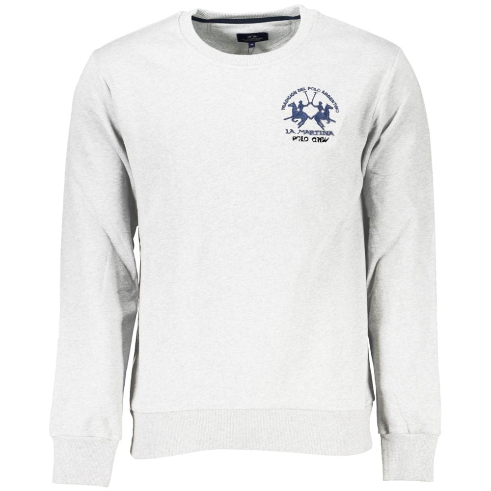 Elegant Cotton Crewneck Sweatshirt in White - SEHABRANDS