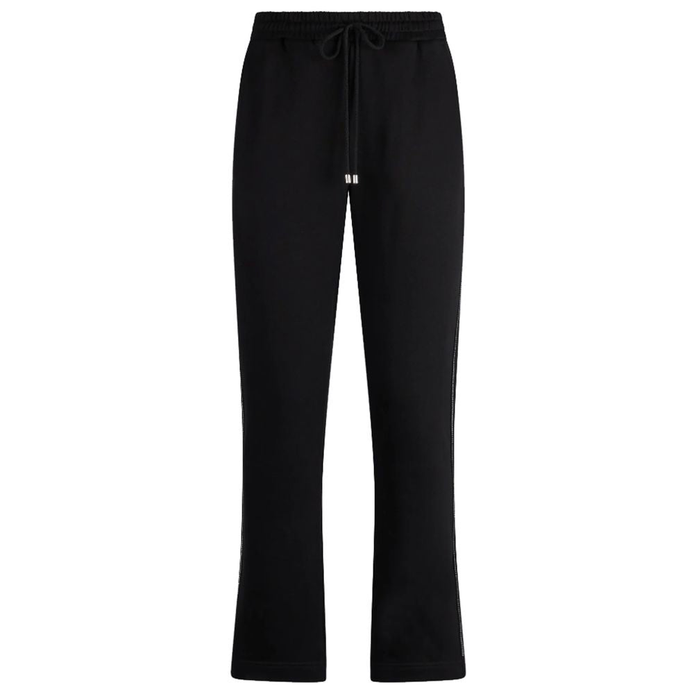 Elegant Cotton Sweatpants with Rhinestone Accent - SEHABRANDS