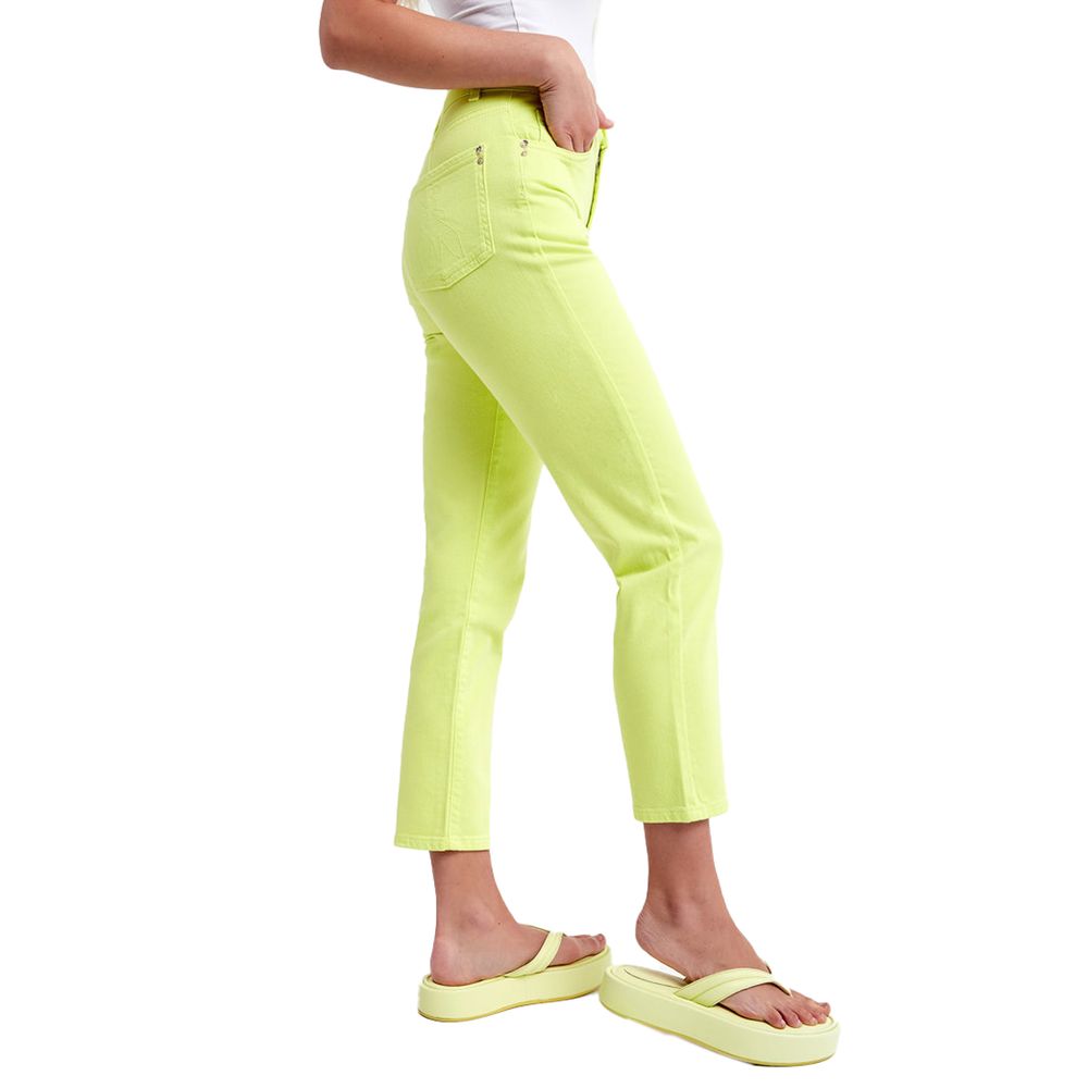 Chic High-Waisted Lime Trousers - SEHABRANDS