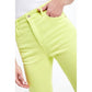 Chic High-Waisted Lime Trousers - SEHABRANDS