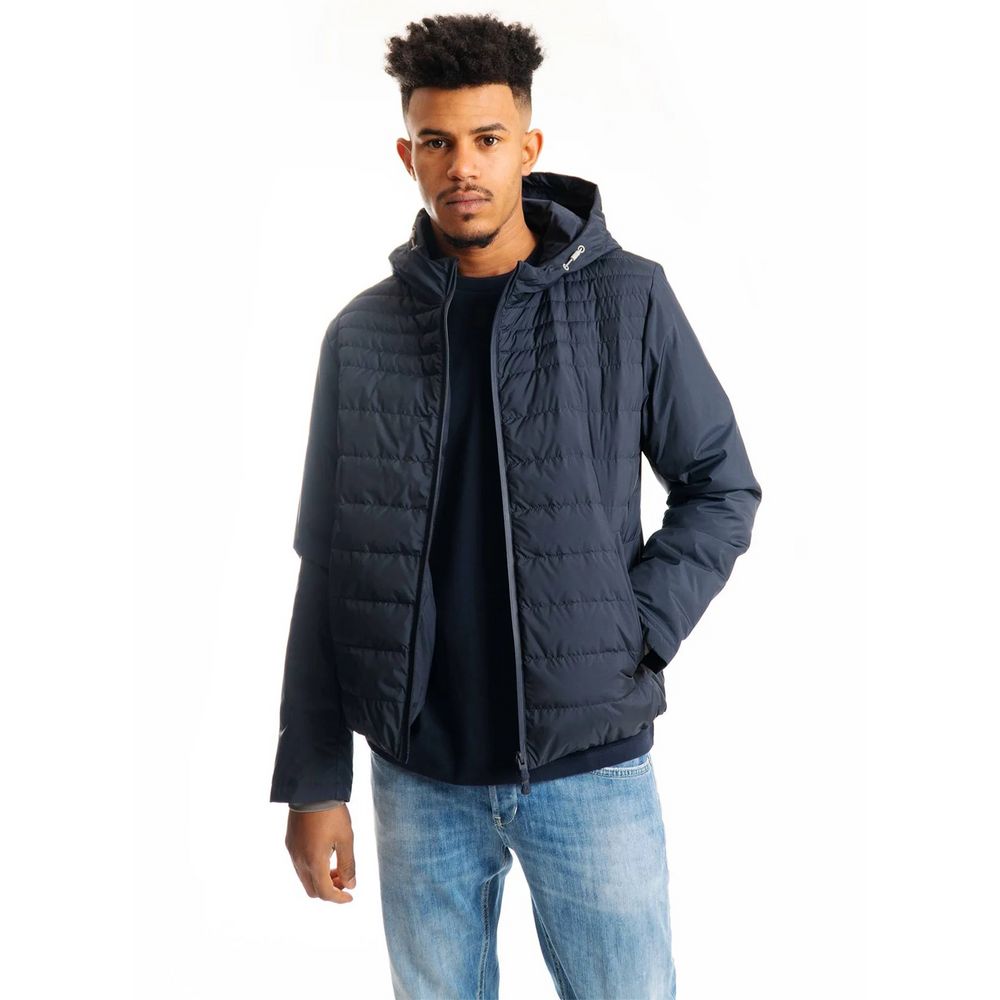 Sumptuous Blue Hooded Technical Jacket - SEHABRANDS