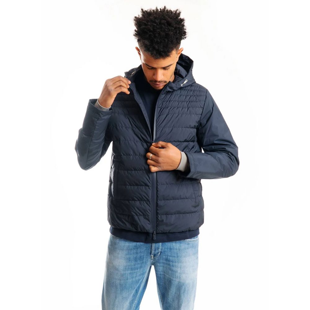 Sumptuous Blue Hooded Technical Jacket - SEHABRANDS