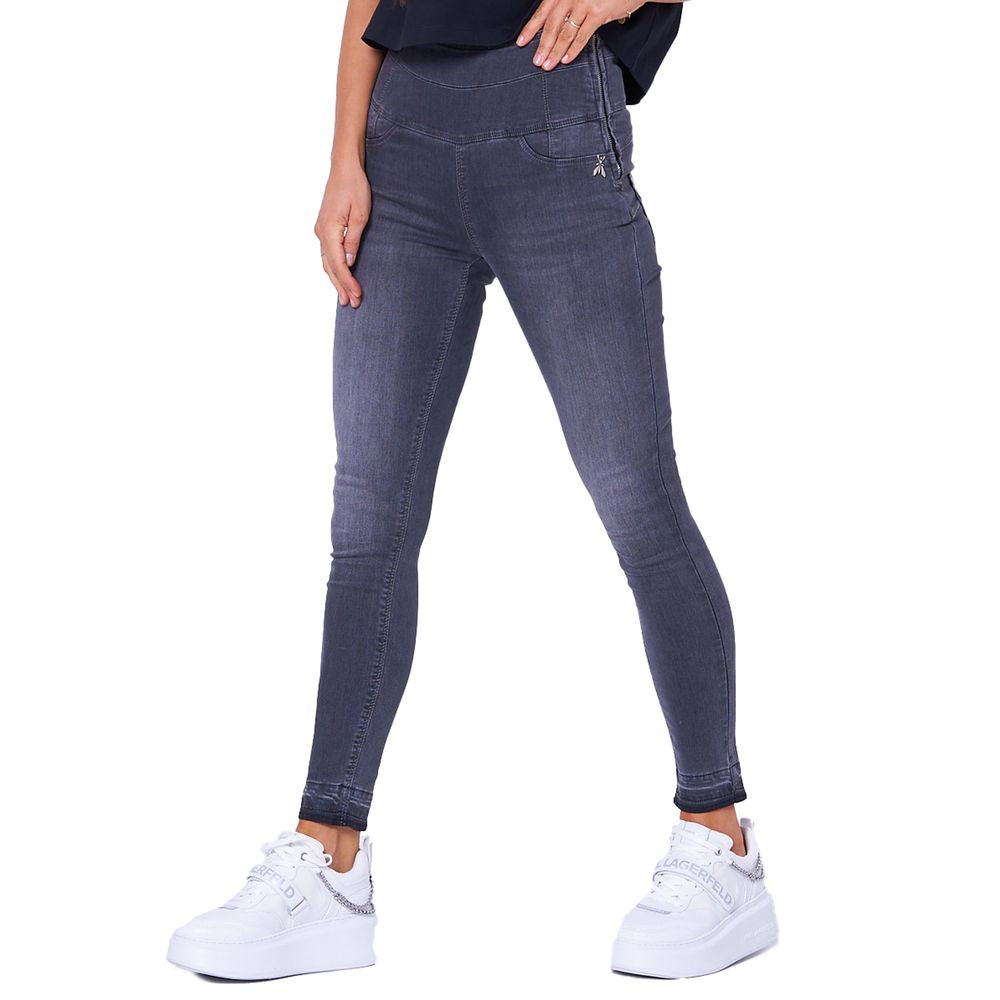 Chic High-Waisted Grey Skinny Jeggings - SEHABRANDS