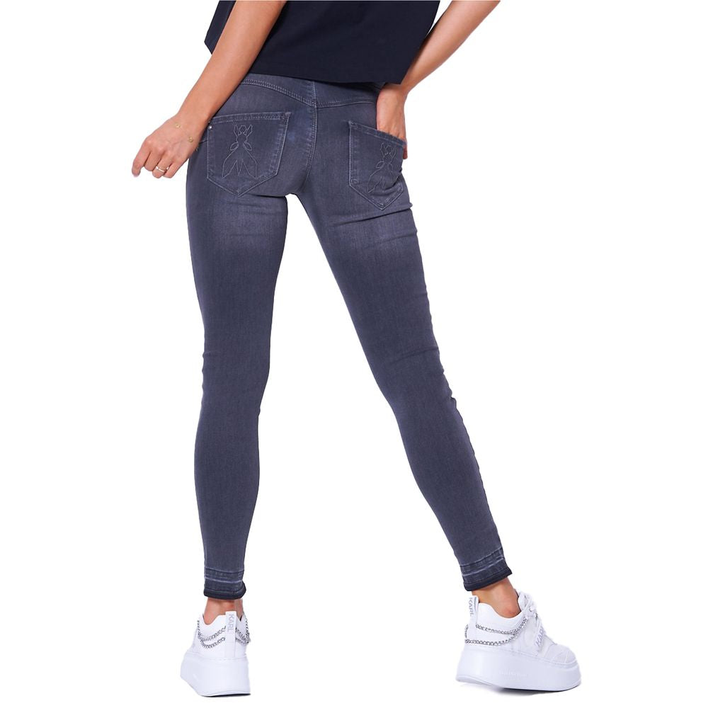 Chic High-Waisted Grey Skinny Jeggings - SEHABRANDS