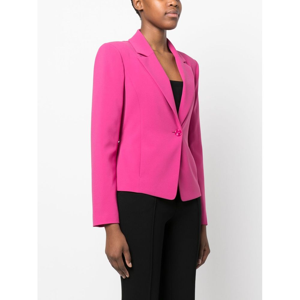 Fuchsia One-Button Stretchy Chic Blazer - SEHABRANDS