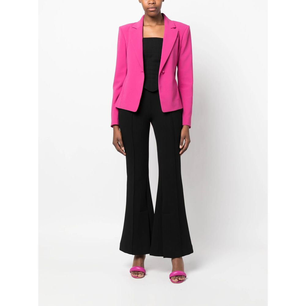 Fuchsia One-Button Stretchy Chic Blazer - SEHABRANDS