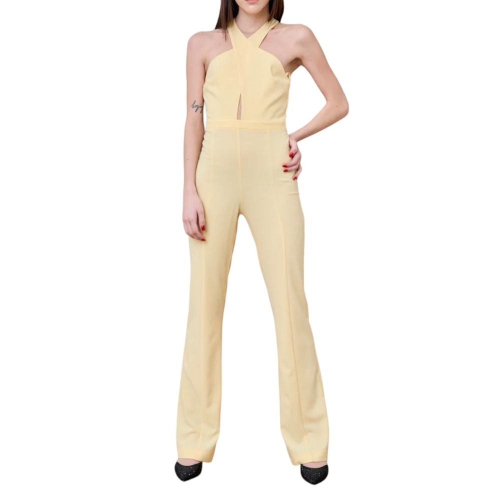 Radiant Canary Yellow Stretch Jumpsuit Dress - SEHABRANDS