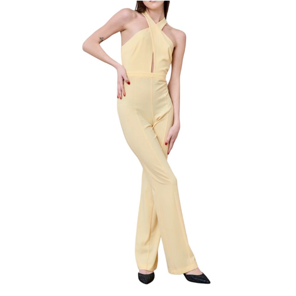 Radiant Canary Yellow Stretch Jumpsuit Dress - SEHABRANDS