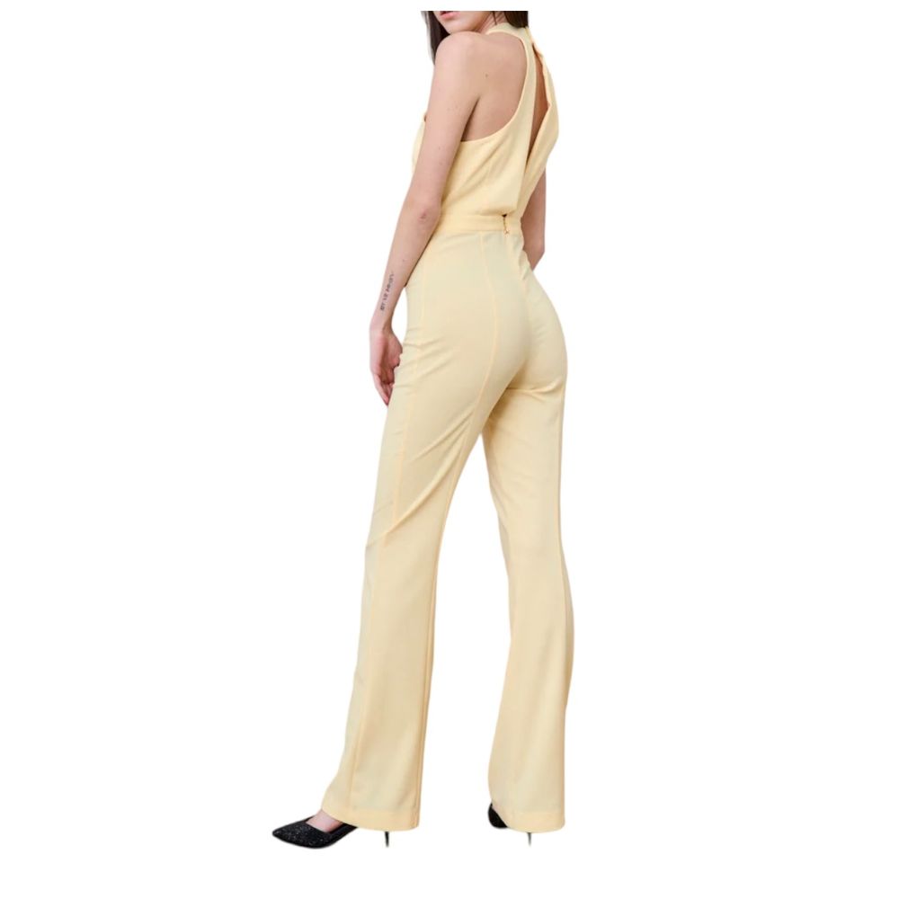 Radiant Canary Yellow Stretch Jumpsuit Dress - SEHABRANDS