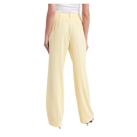 Elegant Smooth Fabric Trousers in Yellow - SEHABRANDS