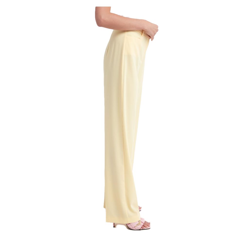 Elegant Smooth Fabric Trousers in Yellow - SEHABRANDS