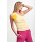 Sunny Feather-Adorned Cotton Top - SEHABRANDS