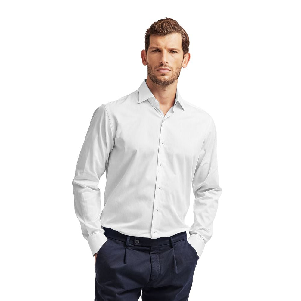 White Cotton Men Shirt - SEHABRANDS