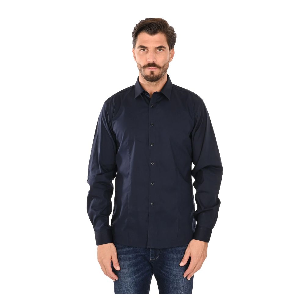 Blue Cotton Men Shirt - SEHABRANDS