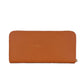 Elegant Orange Leather Wallet with Zipper - SEHABRANDS