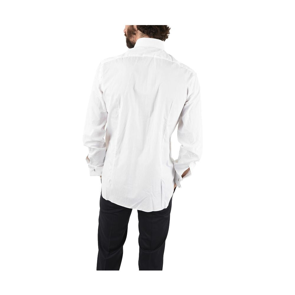 Elegant White Cotton Blend Shirt - SEHABRANDS