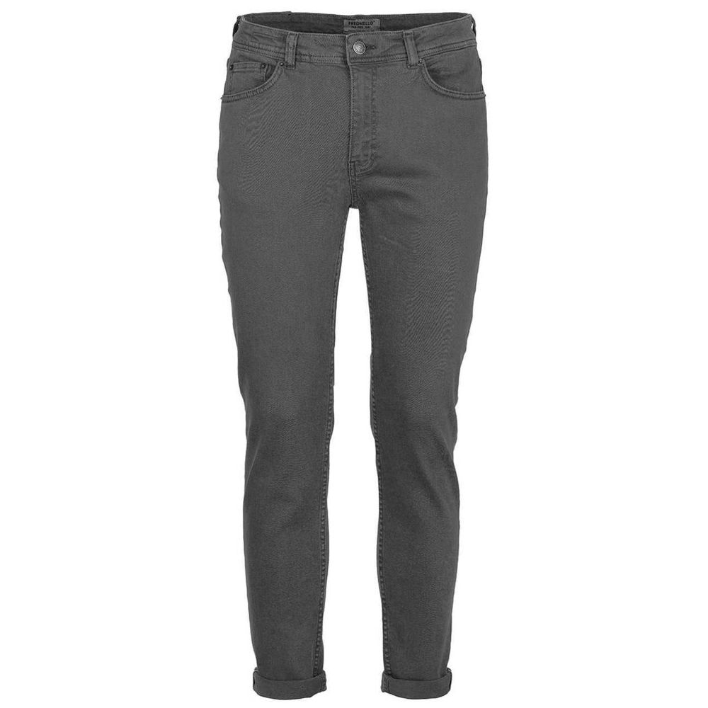 Chic Gray Cotton Denim Pants - SEHABRANDS