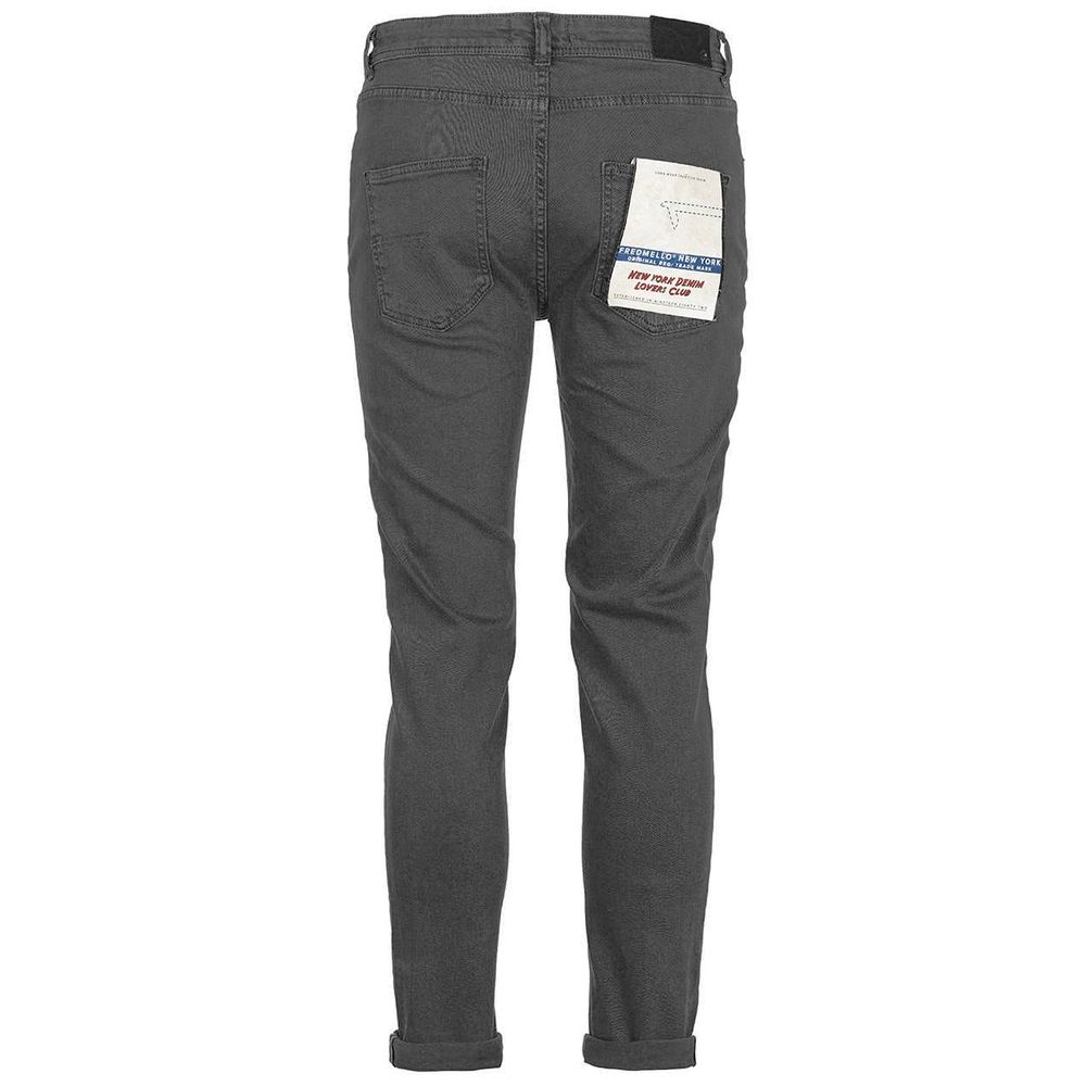 Chic Gray Cotton Denim Pants - SEHABRANDS