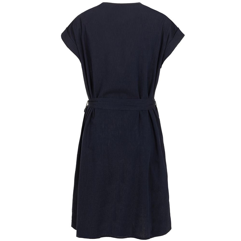 Blue Cotton Women Dress - SEHABRANDS