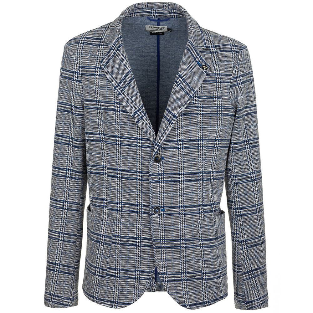 Chic Cotton Blend Checked Jacket - SEHABRANDS