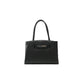 Chic Ebony Tote with Silver Logo Accent - SEHABRANDS