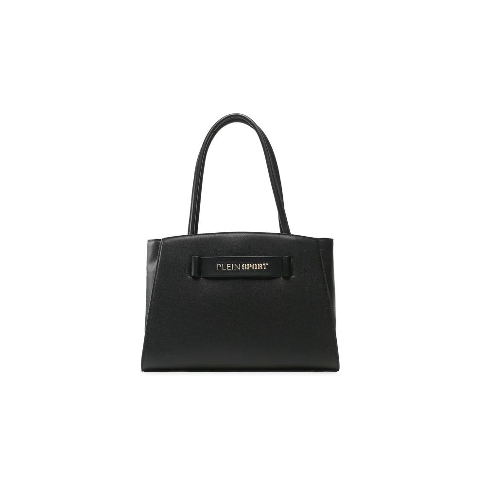 Chic Ebony Tote with Silver Logo Accent - SEHABRANDS