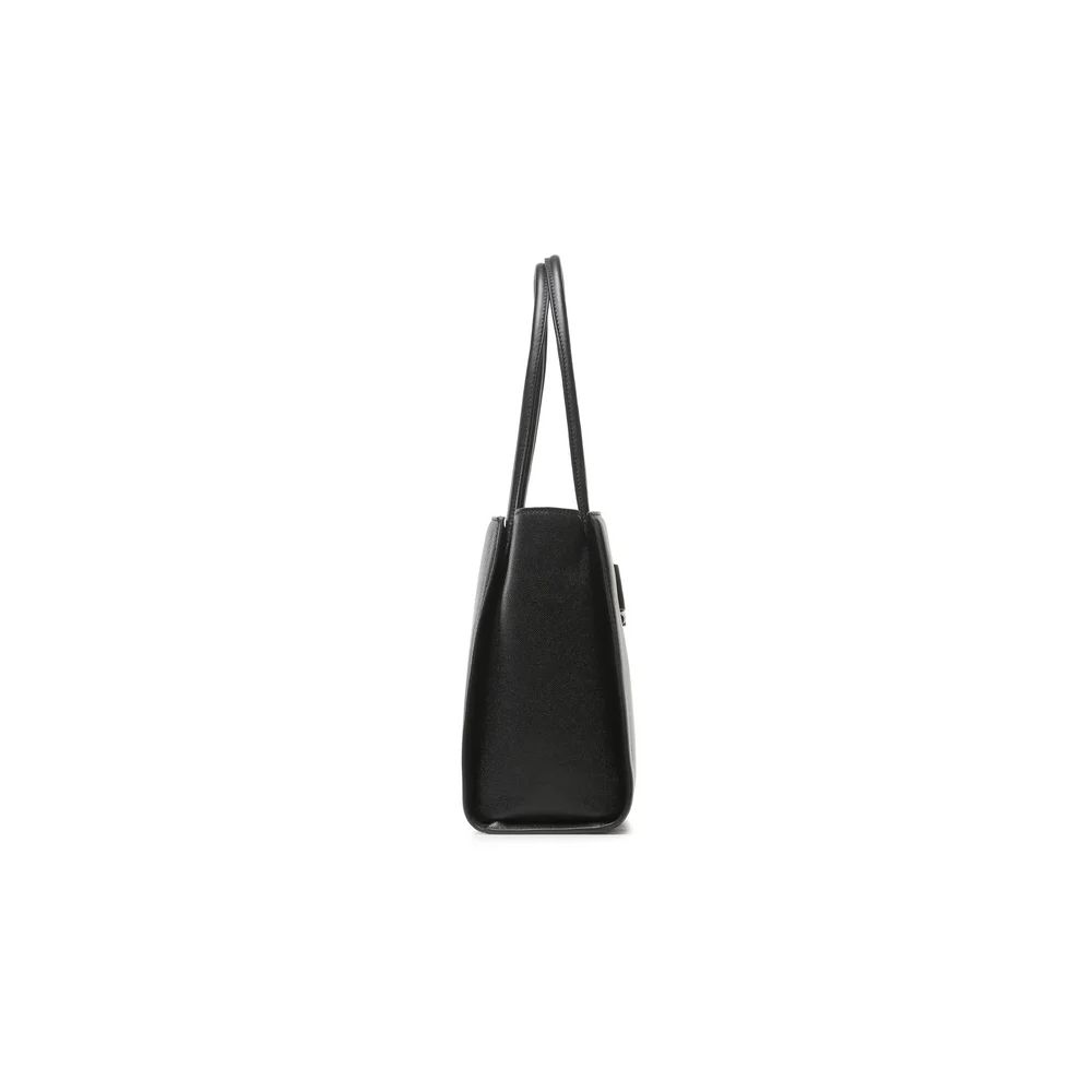 Chic Ebony Tote with Silver Logo Accent - SEHABRANDS