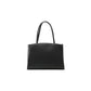 Chic Ebony Tote with Silver Logo Accent - SEHABRANDS