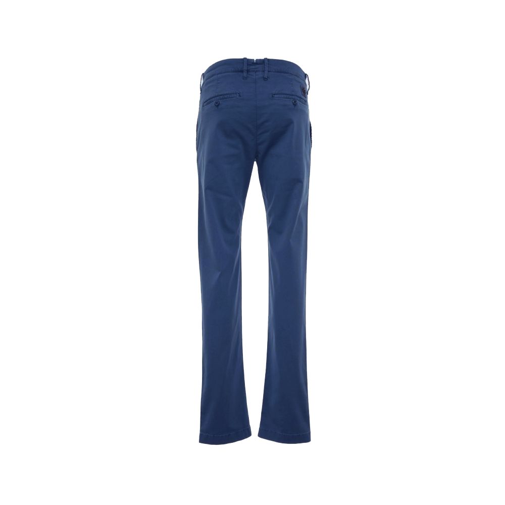 Elegant Slim Fit Chino Trousers in Blue - SEHABRANDS