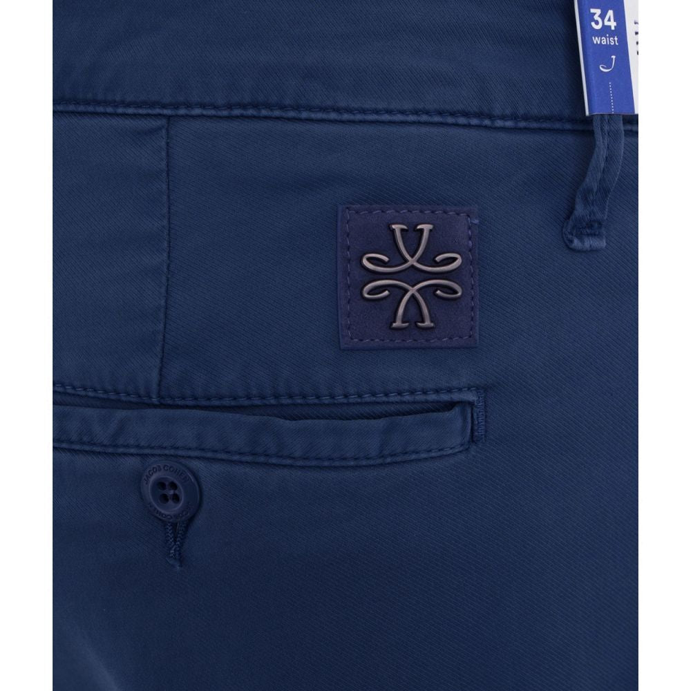 Elegant Slim Fit Chino Trousers in Blue - SEHABRANDS