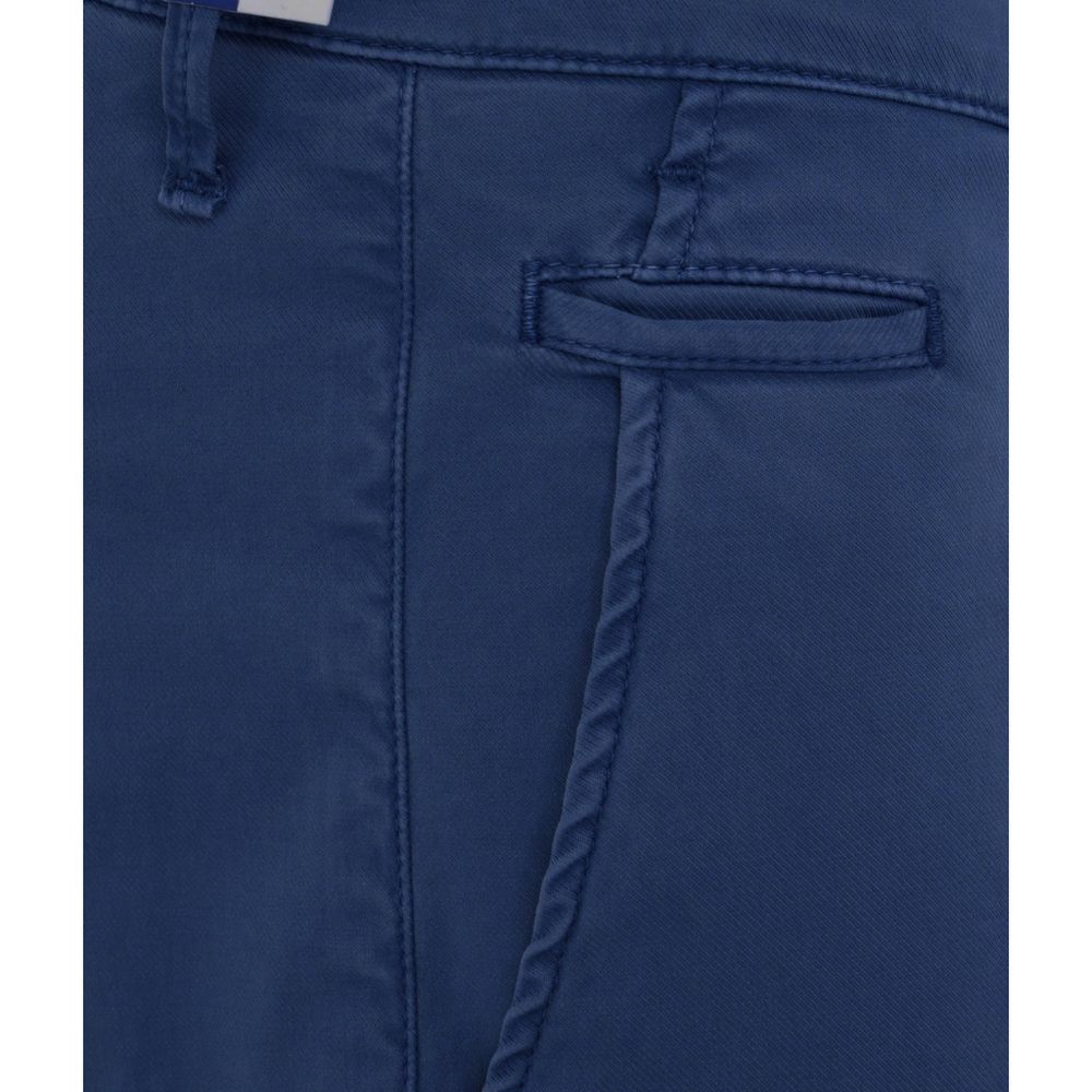 Elegant Slim Fit Chino Trousers in Blue - SEHABRANDS