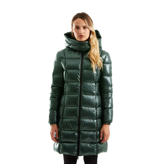 Green Polyester Women Jacket - SEHABRANDS