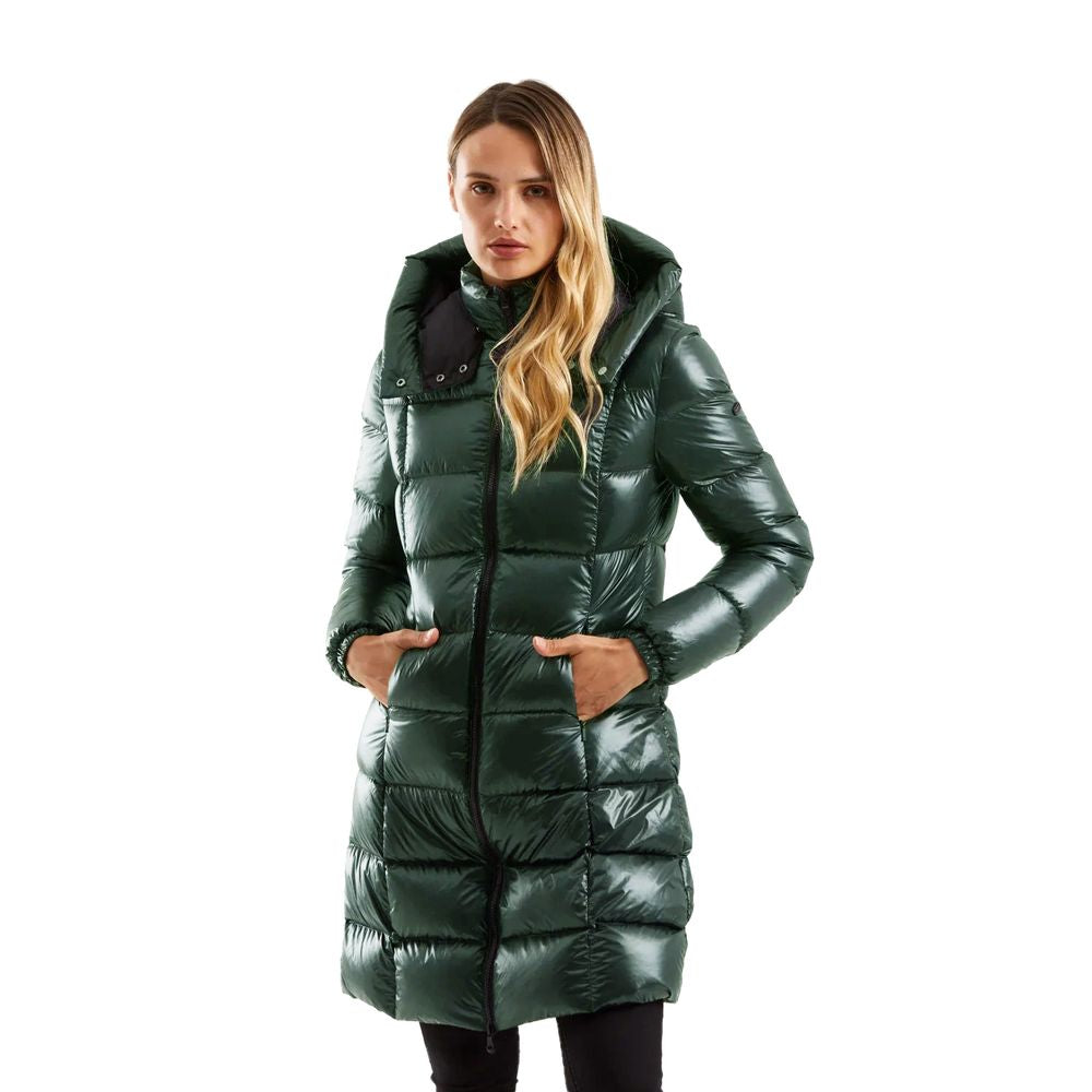 Green Polyester Women Jacket - SEHABRANDS