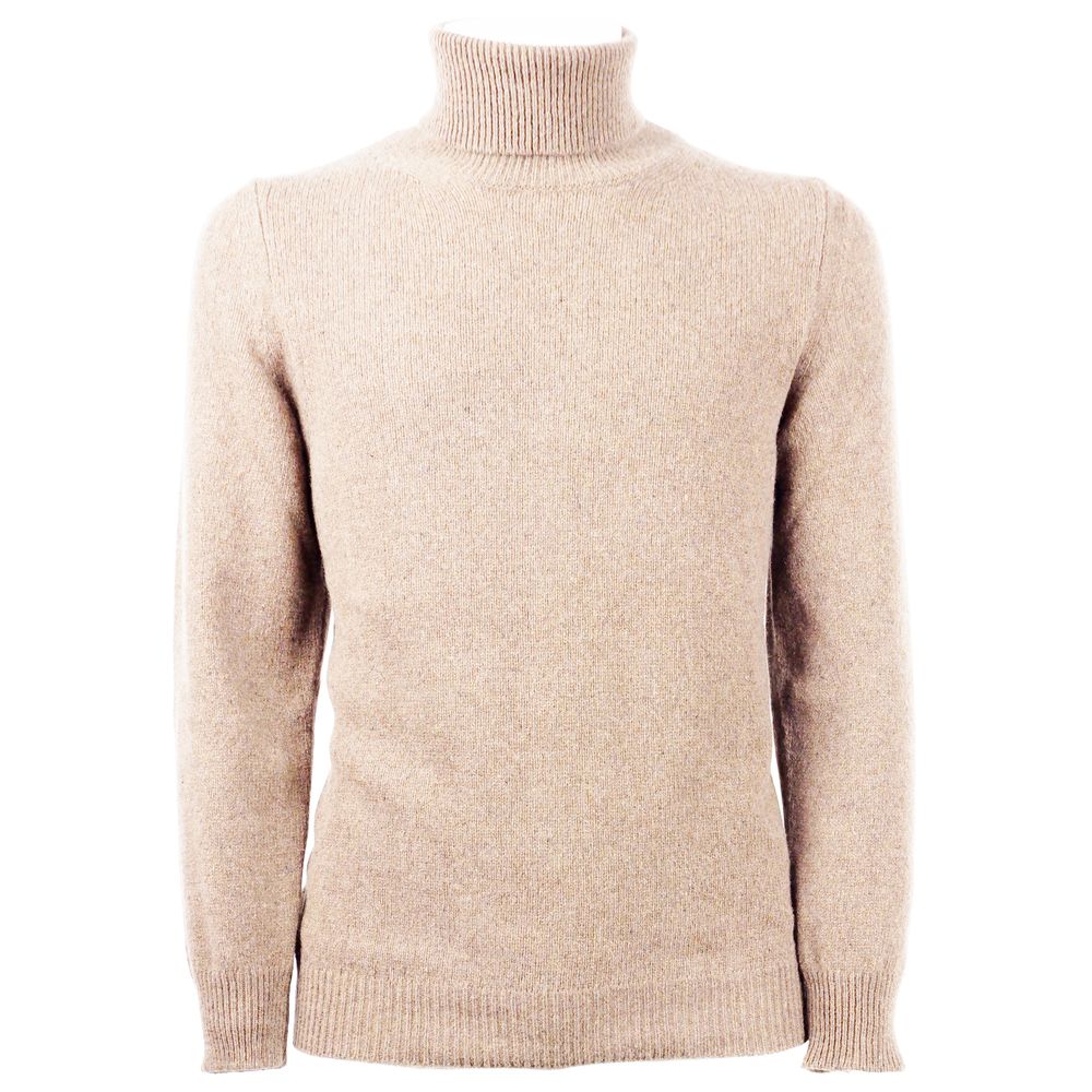 Elegant Beige Cashmere Turtleneck Sweater - SEHABRANDS