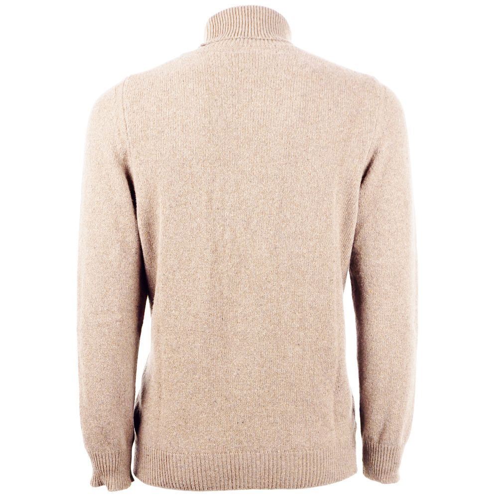 Elegant Beige Cashmere Turtleneck Sweater - SEHABRANDS