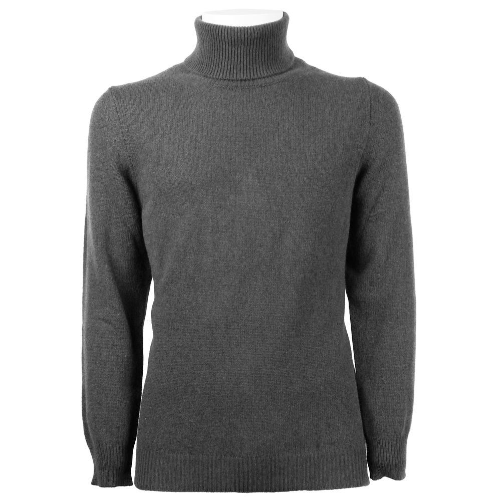 Elegant Gray Cashmere Turtleneck Sweater - SEHABRANDS