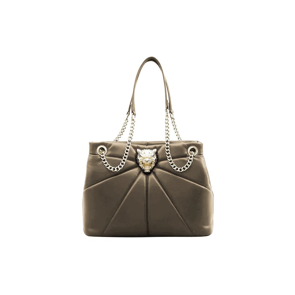 Elegant Faux Leather Gold-Chain Tote - SEHABRANDS