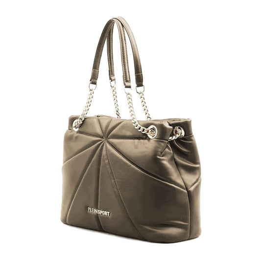 Elegant Faux Leather Gold-Chain Tote - SEHABRANDS