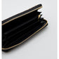 Sleek Designer Zipper Wallet with Gold Accents - SEHABRANDS