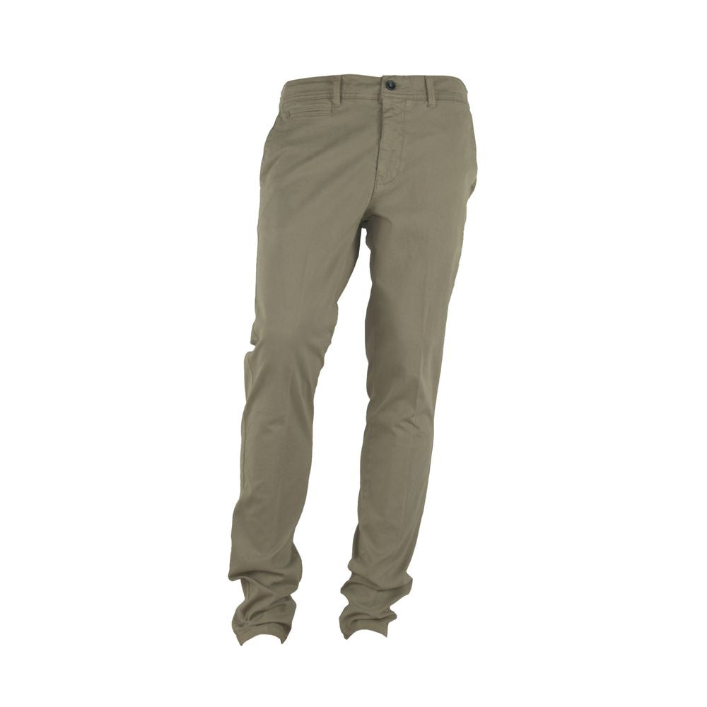 Chic Beige Cotton Blend Winter Pants - SEHABRANDS