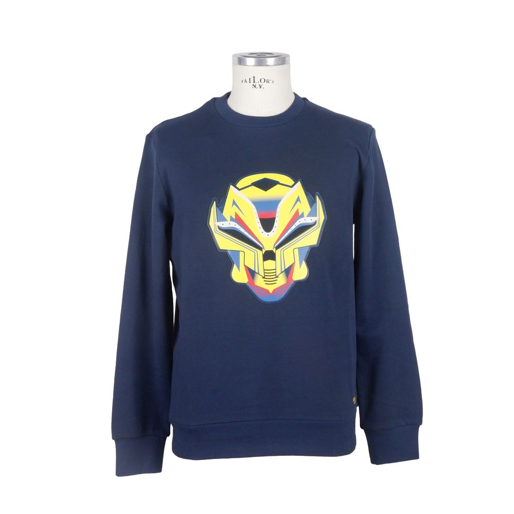 Blue Cotton Men Sweater - SEHABRANDS